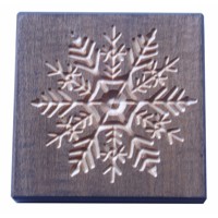 Glass coaster snowflake (oak antique)